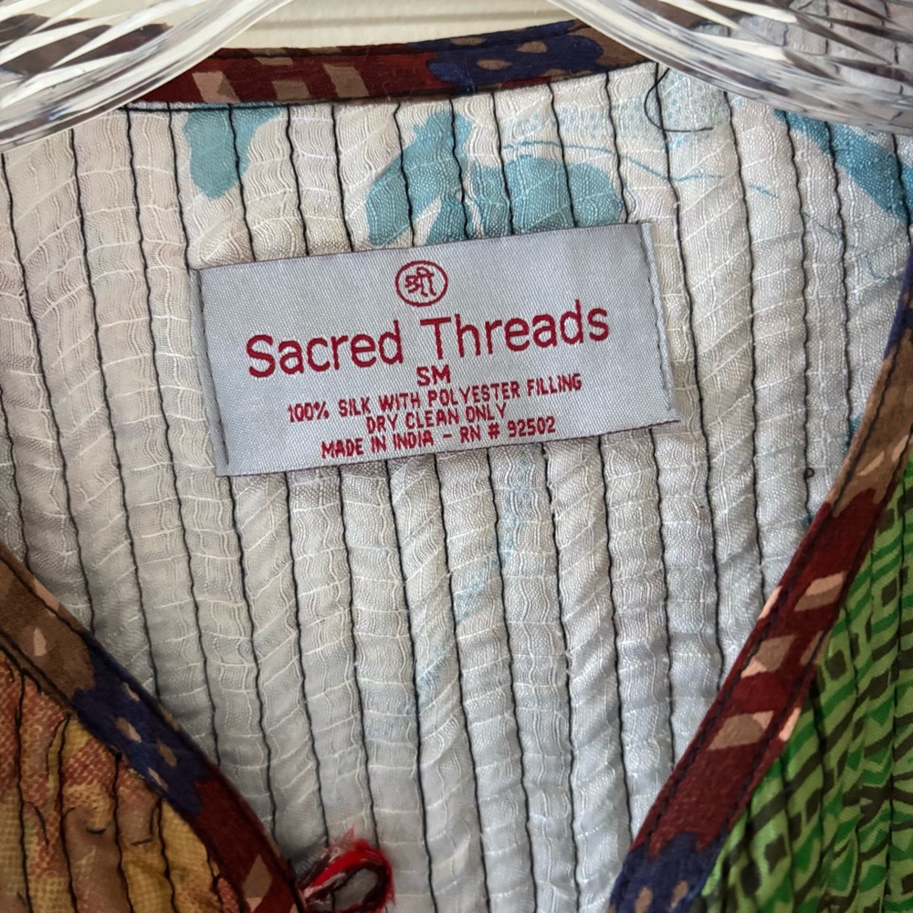 Sacred Threads Silk Multicolor Patchwork Jacket - image 2